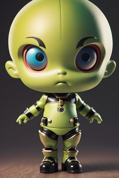 Alien kid character image modeling cartoon anime character wallpaper background 3D modeling