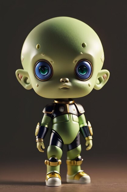 Alien kid character image modeling cartoon anime character wallpaper background 3D modeling