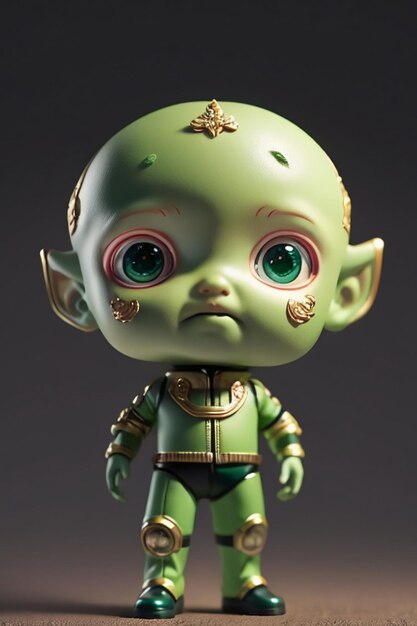 Alien kid character image modeling cartoon anime character wallpaper background 3D modeling