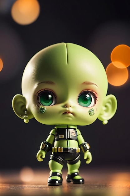 Alien kid karakter afbeelding modellering cartoon anime karakter wallpaper achtergrond 3D-modellering