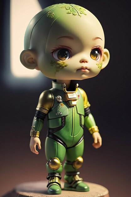 Foto alien kid karakter afbeelding modellering cartoon anime karakter wallpaper achtergrond 3d-modellering