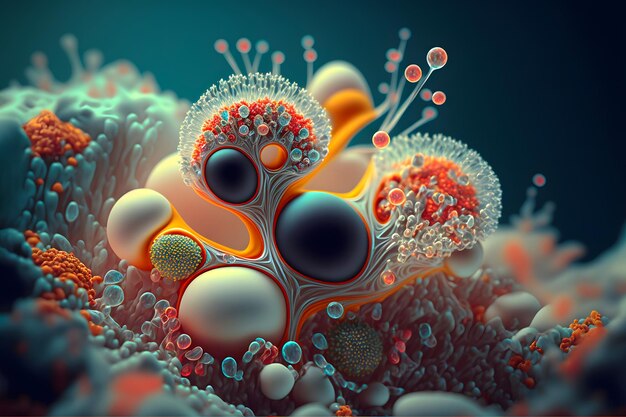 Alien microbiological fantastic organism neural network generated art