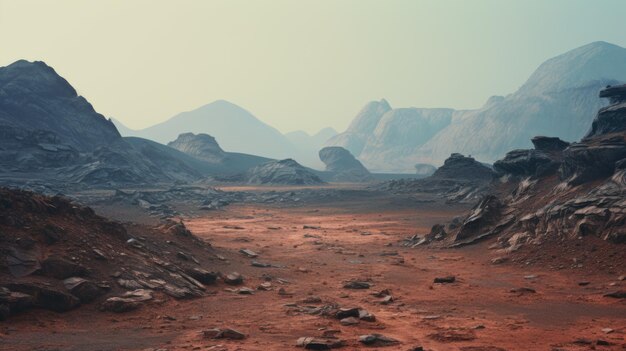 エイリアンの惑星の風景 魅惑的な眺め