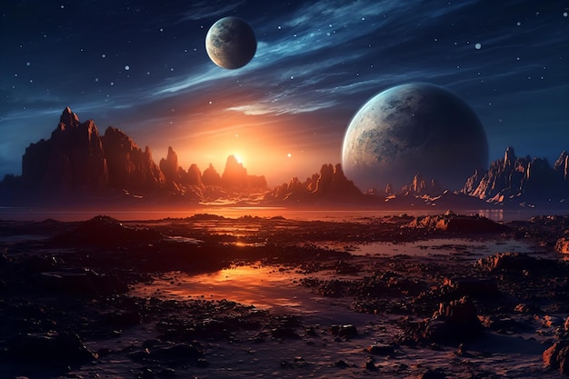 The alien planet in space