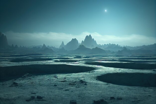 Alien planet surface nature landscape