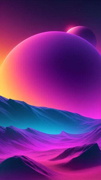 alien planet universe mountain colorful background