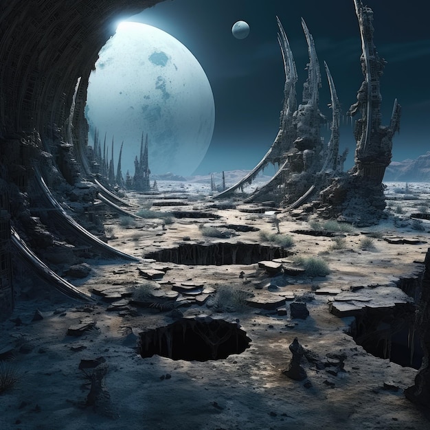 Alien ruins on a desolate world