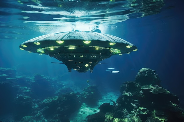 Photo alien ship under the sea