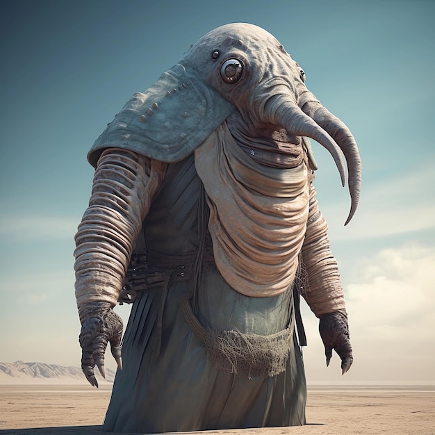 Photo alien species very big monster inspired by star wars