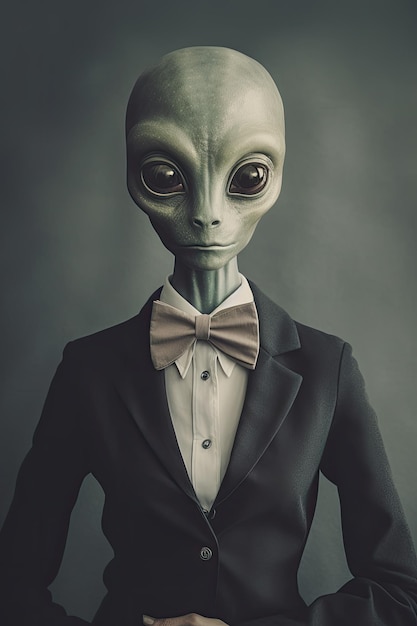 a alien in a suit