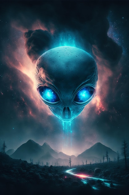 Alien ufo illustratie