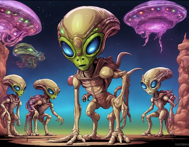 Alien unknown creature UFO extraterrestrial civilization humanoid life form universe