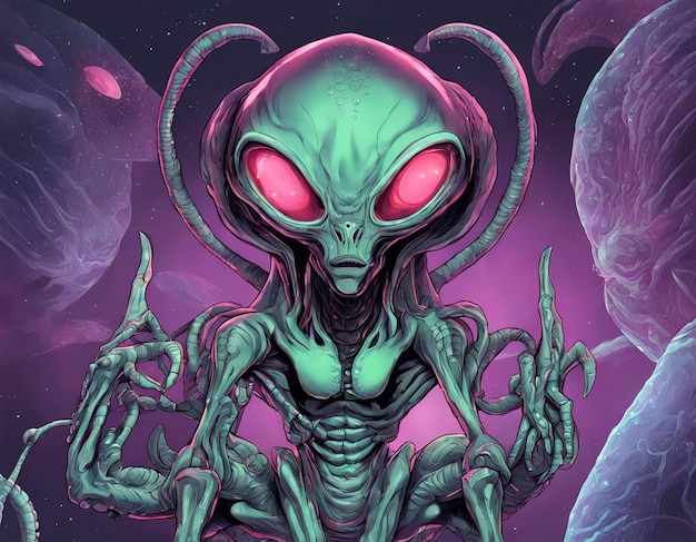 Alien unknown creature UFO extraterrestrial civilization humanoid life form universe