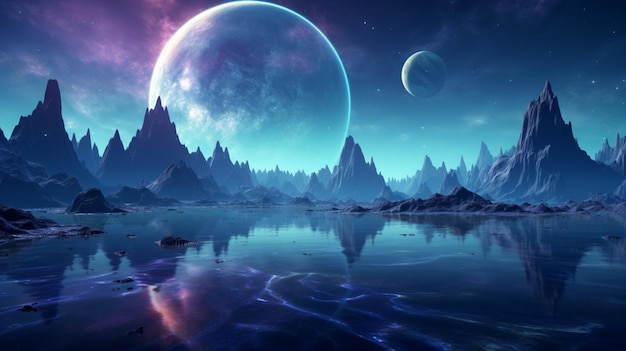 Alien Worlds Galaxy Background