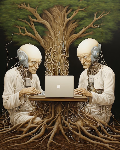 Aliens using apple macbook