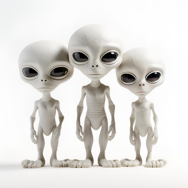 Aliens on a white background