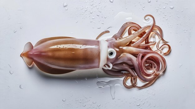 Premium Photo | Alive squid seafood isolated