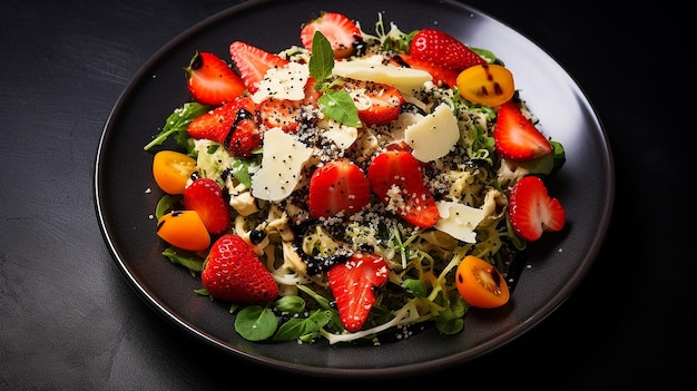 Photo alkan cheese and strawberry quinoa salad