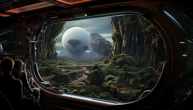 all aboard for the TransNeptunian Express from the open stargate hyperrealistic