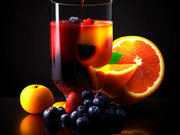 all fruits juice on the glass