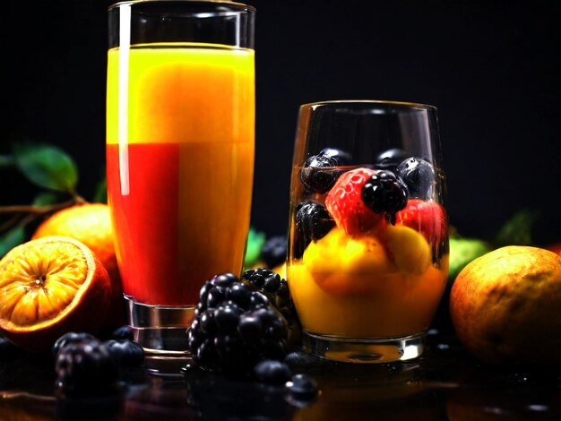 all fruits juice on the glass