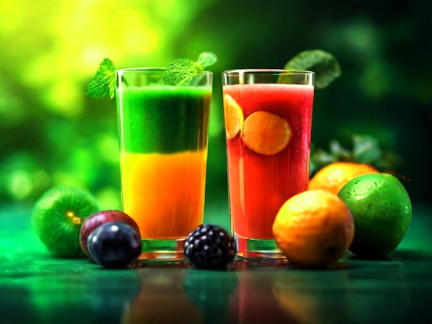 all fruits juice on the glass