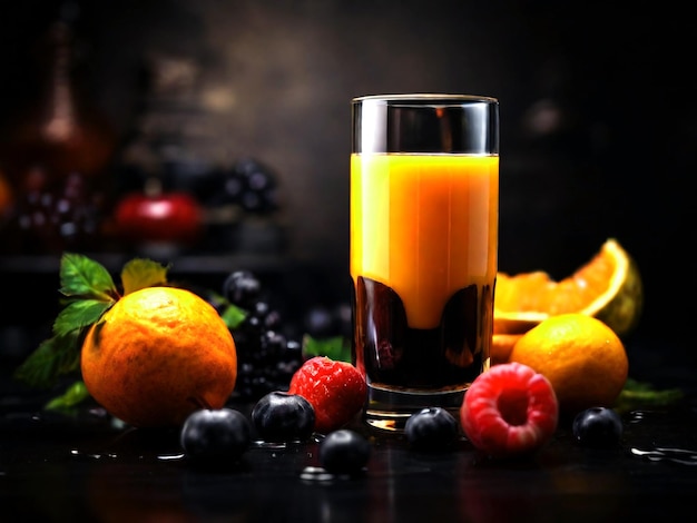 all fruits juice on the glass