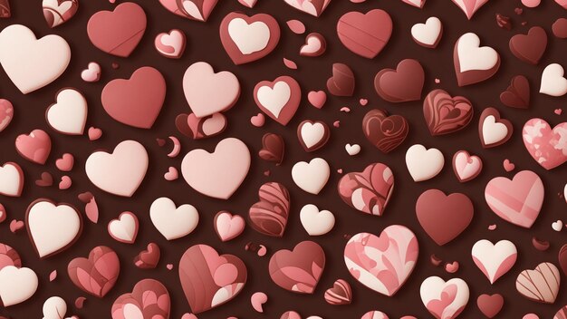 Все виды любви, шоколад в форме сердца, сладость, День святого Валентина, Фестиваль шоколада, Генеративный AI