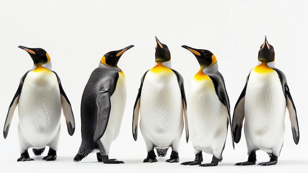 All penguins standing together