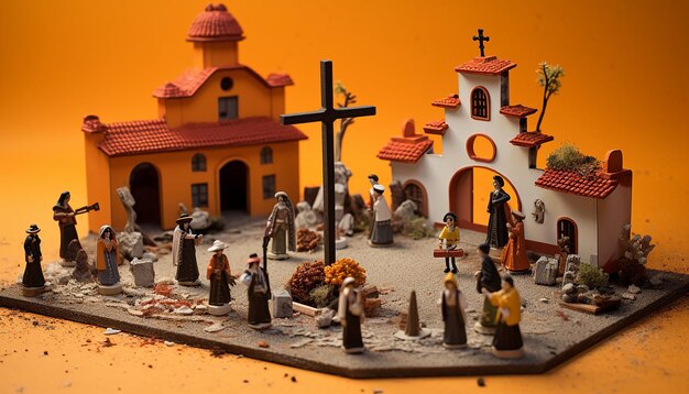 All saints day in mexico minimalism diorama