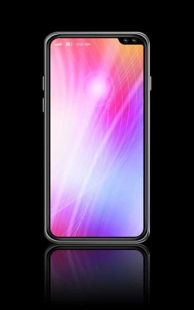 All-screen kleurrijke smartphone geïsoleerd op zwart