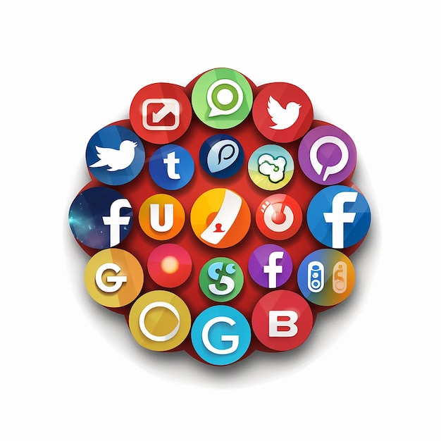 Photo all social media platform logo styles list ai generated image