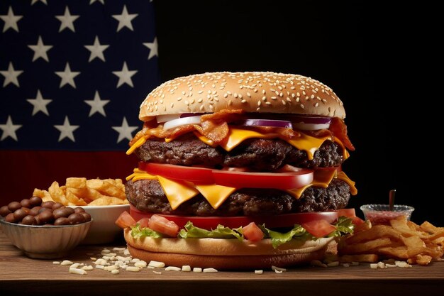 Foto allamerican cheeseburger bliss