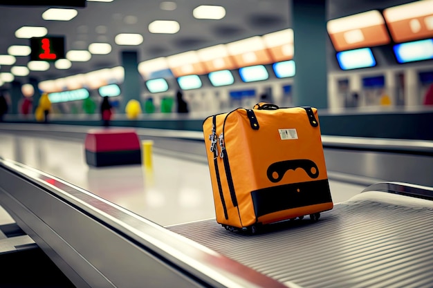 Alleen bagage op de lopende band in de bagageafhaalzone van de luchthaven