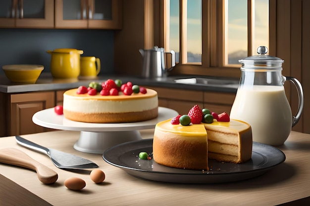 Alleen kant-en-klare mixen op foto olie eieren boter kopje water en cake kant en klare mix met blender