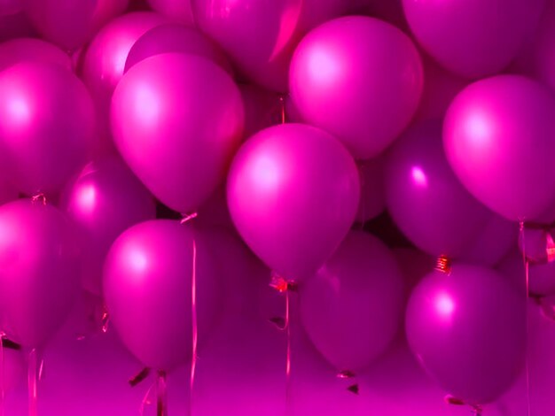 alleen rode ballonnen op de paarse vaste achtergrond gratis afbeelding gedownload