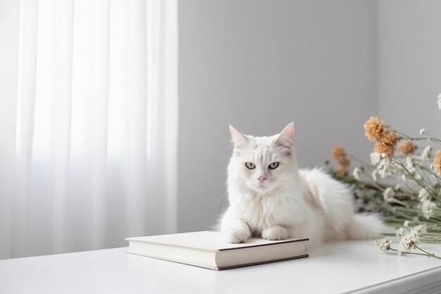 Allergie en de factoren ervan dieren stuifmeel boeken voor de gezondheid conceptie van reinheid met kopieerruimte Generatieve AI