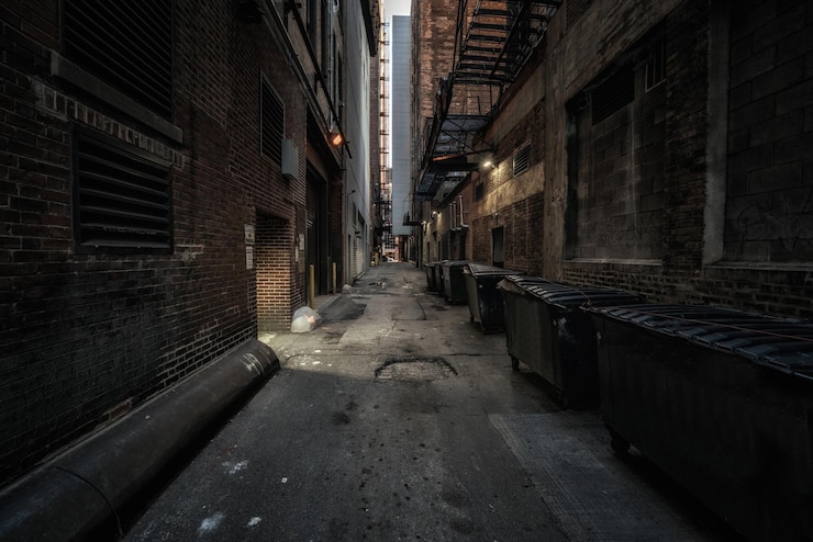 Photo alley amidst buildings in city