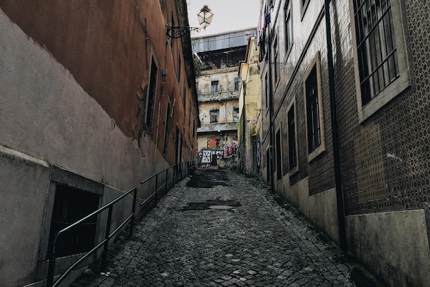 Alley amidst buildings in city