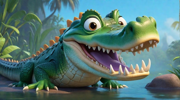 An alligator cartoon character