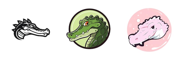 Photo alligator and crocodile logo 2d