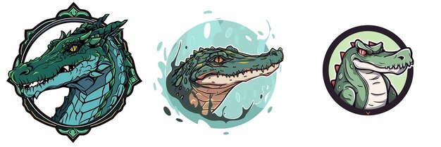 Alligator en krokodil logo 2D