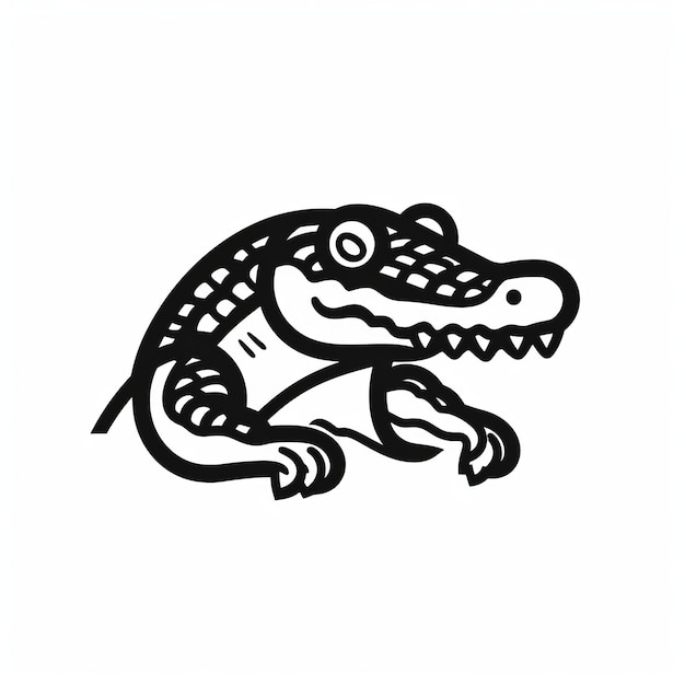Alligator Icon Design In Ilford Fp4 Plus Style