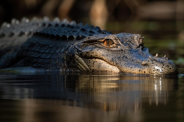 Alligator op het wateroppervlak Generatieve AI