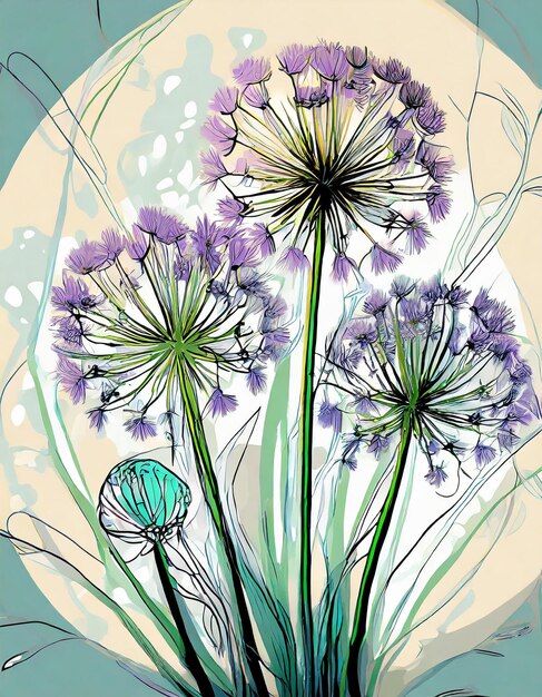 Photo allium flower