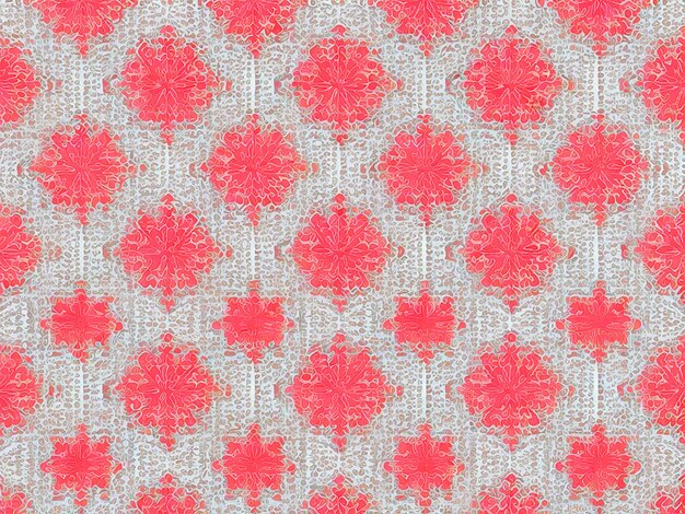 Allover Patterns randomly distributed throughout the fabric color white red