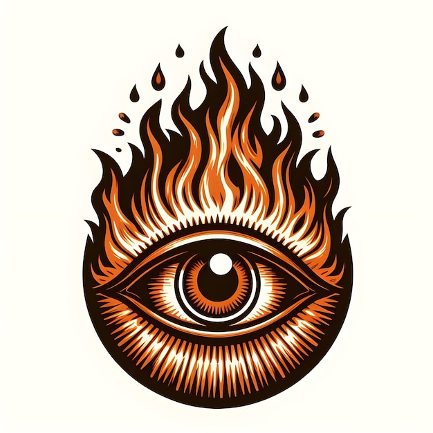 Allseeing eye 2D vector illustration