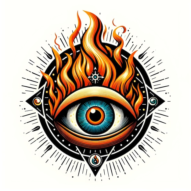 Allseeing eye 2D vector illustration