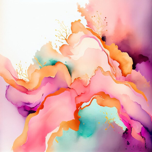 Allure Abstract Watercolor is a Textured Background with a Bright Watercolor Splash