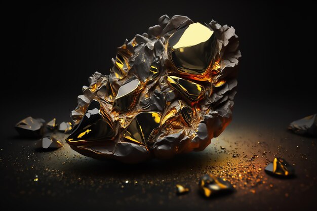 Premium AI Image  The Allure of beautiful gold gemstone
